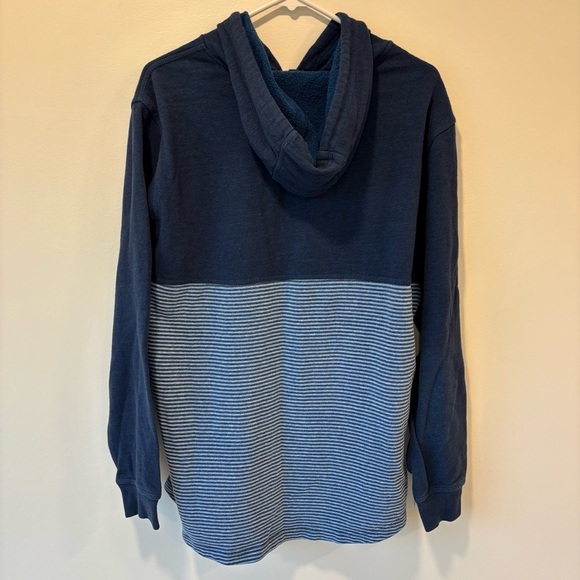 Hurley Blue Hoodie Stripes Pullover Sweatshirt Casual Athleisure Streetwear - Picture 2 of 11